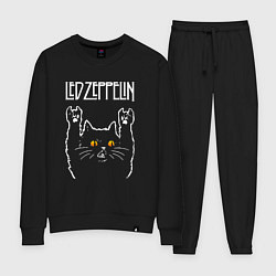 Костюм хлопковый женский Led Zeppelin rock cat, цвет: черный