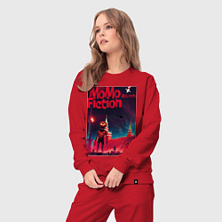 Костюм хлопковый женский MoMo - зомби-апокалипсис на Красной площади в Моск, цвет: красный — фото 2