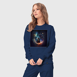 Костюм хлопковый женский Космическая музыка - нейросеть, цвет: тёмно-синий — фото 2