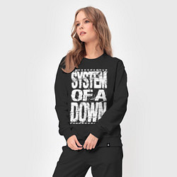 Костюм хлопковый женский System of a down - stencil, цвет: черный — фото 2