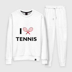 Костюм хлопковый женский I Love Tennis, цвет: белый