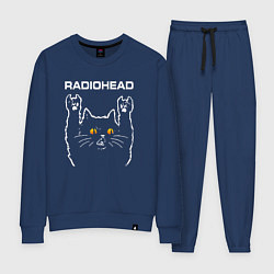 Костюм хлопковый женский Radiohead rock cat, цвет: тёмно-синий