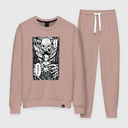 Костюм хлопковый женский Смертельная игра мёртвой горы, цвет: пыльно-розовый