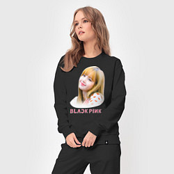 Костюм хлопковый женский Lisa Blackpink, цвет: черный — фото 2