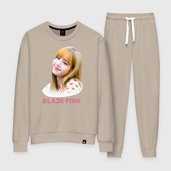 Костюм хлопковый женский Lisa Blackpink, цвет: миндальный