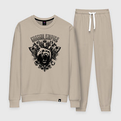 Костюм хлопковый женский Российская Империя Медведь, цвет: миндальный