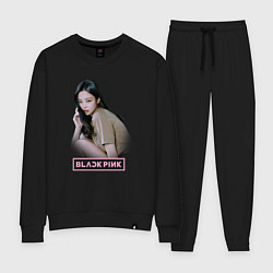 Костюм хлопковый женский Jennie Blackpink, цвет: черный