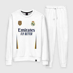 Костюм хлопковый женский Лука Модрич ФК Реал Мадрид форма 2324 домашняя, цвет: белый
