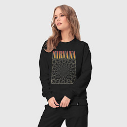 Костюм хлопковый женский Nirvana лого, цвет: черный — фото 2