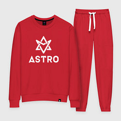 Костюм хлопковый женский Astro logo, цвет: красный