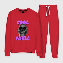 Костюм хлопковый женский Cool Skull, цвет: красный