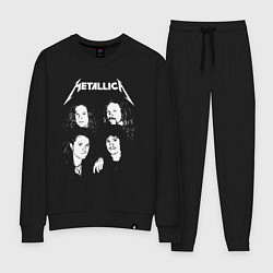 Костюм хлопковый женский Metallica band, цвет: черный