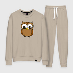 Костюм хлопковый женский Филин Федя, цвет: миндальный