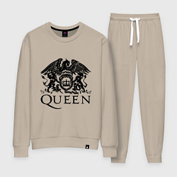 Костюм хлопковый женский Queen - logo, цвет: миндальный