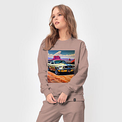 Костюм хлопковый женский Авто Мустанг, цвет: пыльно-розовый — фото 2