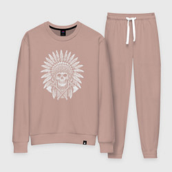 Костюм хлопковый женский Мёртвый индеец, цвет: пыльно-розовый