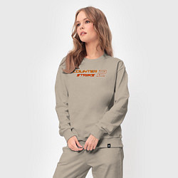 Костюм хлопковый женский Counter strike 2 orange logo, цвет: миндальный — фото 2