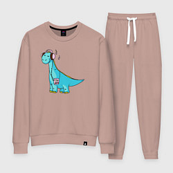 Костюм хлопковый женский Music dino, цвет: пыльно-розовый