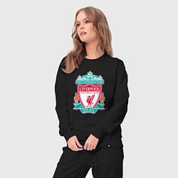 Костюм хлопковый женский Liverpool fc sport collection, цвет: черный — фото 2