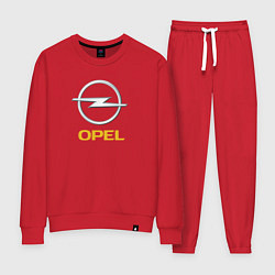 Костюм хлопковый женский Opel sport auto, цвет: красный