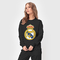 Костюм хлопковый женский Real madrid fc sport, цвет: черный — фото 2