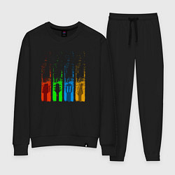 Костюм хлопковый женский Четыре гитары, цвет: черный