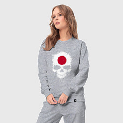 Костюм хлопковый женский Череп Япония, цвет: меланж — фото 2
