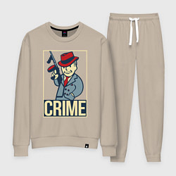 Костюм хлопковый женский Vault crime, цвет: миндальный