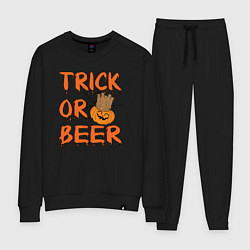 Костюм хлопковый женский Trick or beer, цвет: черный