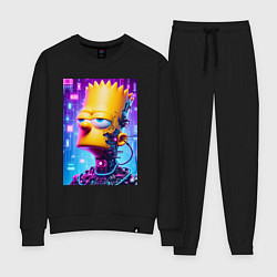 Костюм хлопковый женский Cyber Bart Simpson - ai art, цвет: черный