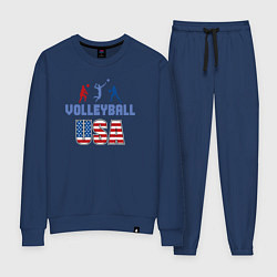 Костюм хлопковый женский USA volley, цвет: тёмно-синий
