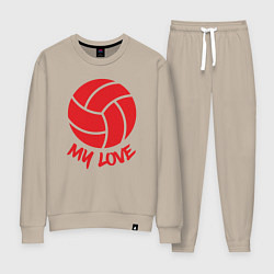 Костюм хлопковый женский Volleyball my love, цвет: миндальный