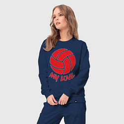 Костюм хлопковый женский Volleyball my love, цвет: тёмно-синий — фото 2