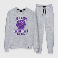 Костюм хлопковый женский Basketball Los Angeles, цвет: меланж