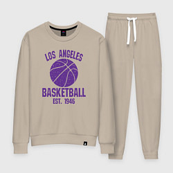 Костюм хлопковый женский Basketball Los Angeles, цвет: миндальный