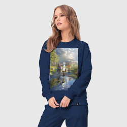 Костюм хлопковый женский Фрирен провожающая в путь, цвет: тёмно-синий — фото 2