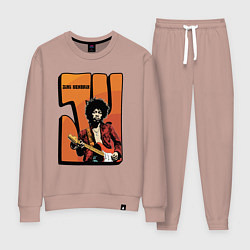 Костюм хлопковый женский Джими Хендрикс светлая, цвет: пыльно-розовый