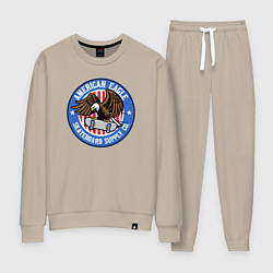 Костюм хлопковый женский USA skate eagle, цвет: миндальный