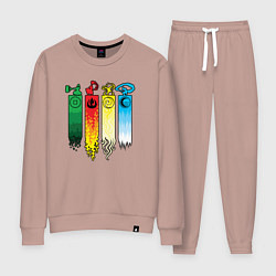 Костюм хлопковый женский Аватар стихии, цвет: пыльно-розовый