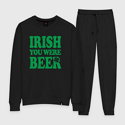 Костюм хлопковый женский Irish you were beer, цвет: черный