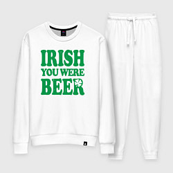 Костюм хлопковый женский Irish you were beer, цвет: белый