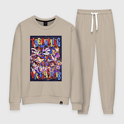 Костюм хлопковый женский Удивительный цифровой цирк в сборе, цвет: миндальный