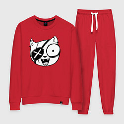 Костюм хлопковый женский Пират кот, цвет: красный