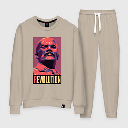 Костюм хлопковый женский Lenin revolution, цвет: миндальный