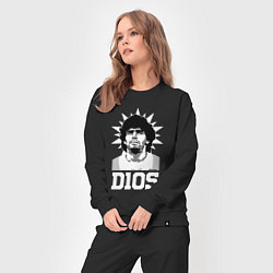Костюм хлопковый женский Dios Diego Maradona, цвет: черный — фото 2