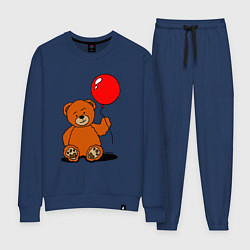 Костюм хлопковый женский Плюшевый медведь с воздушным шариком, цвет: тёмно-синий