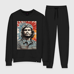 Костюм хлопковый женский Портрет Че Гевара, цвет: черный