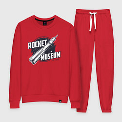 Костюм хлопковый женский Музей ракет, цвет: красный