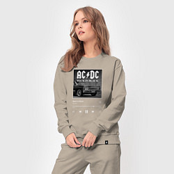 Костюм хлопковый женский Back in black - AC DC, цвет: миндальный — фото 2
