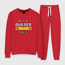 Костюм хлопковый женский Its a builder thing, цвет: красный